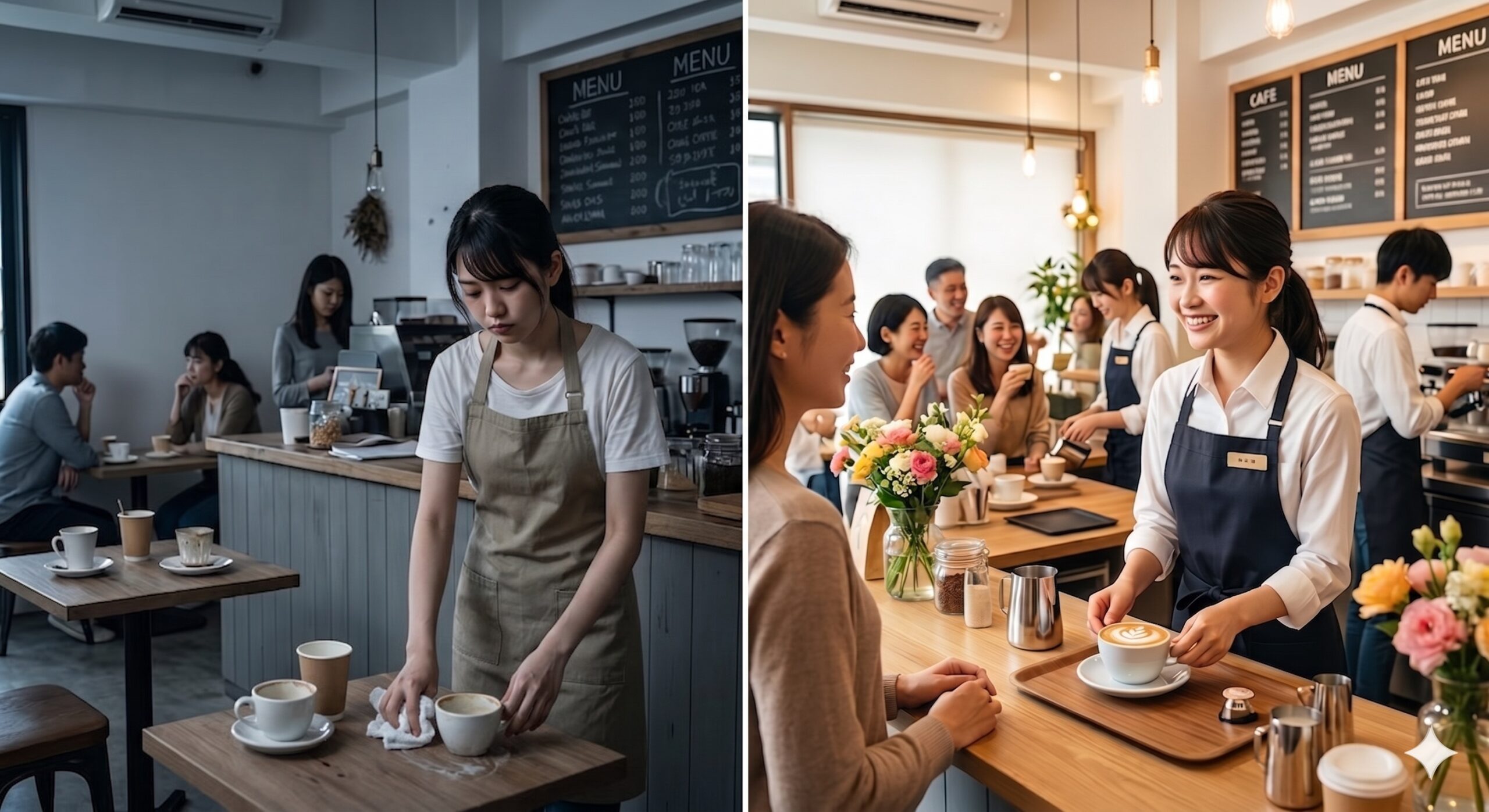 スタッフ教育で変わる店舗運営の比較