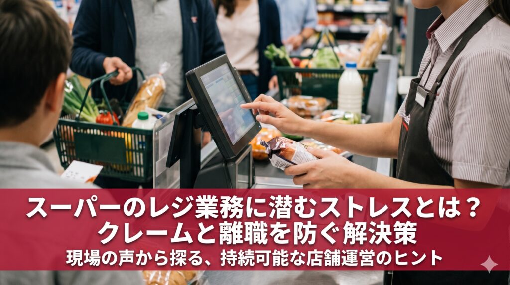 スーパーのレジ業務に潜むストレスとは？クレームと離職を防ぐ解決策
