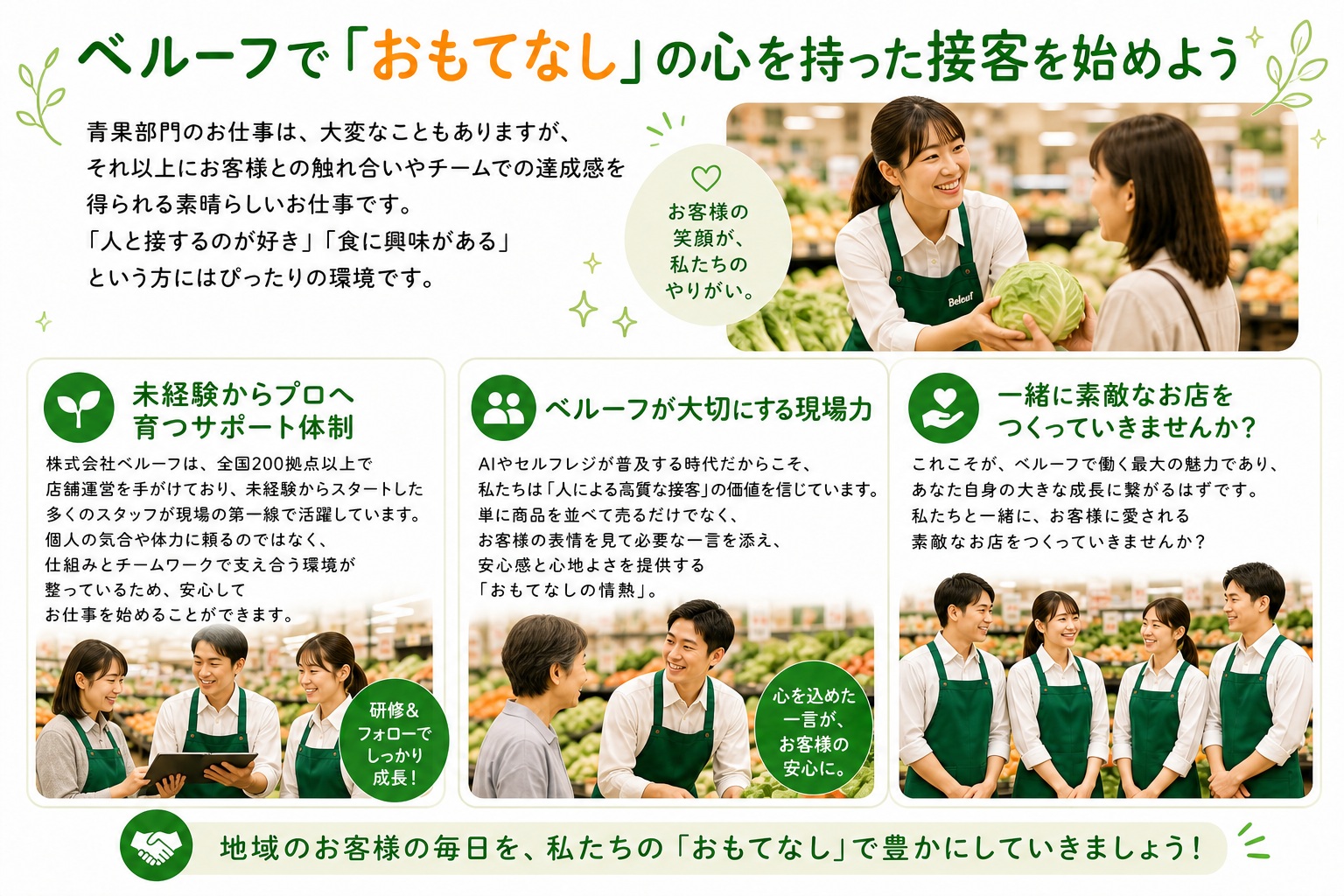 ベルーフで「おもてなし」の心を持った接客を始めようの画像