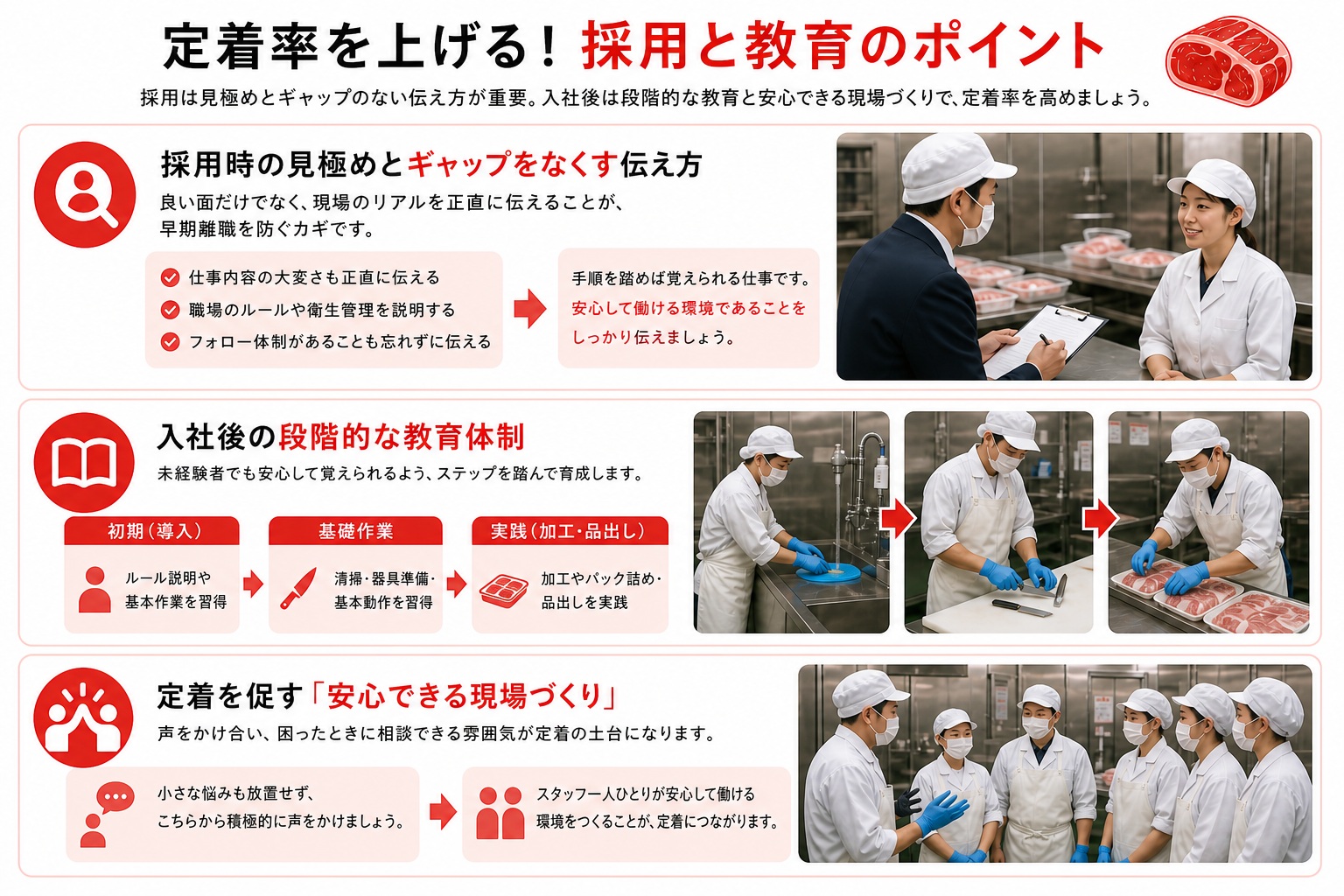 定着率を上げる！採用と教育のポイント