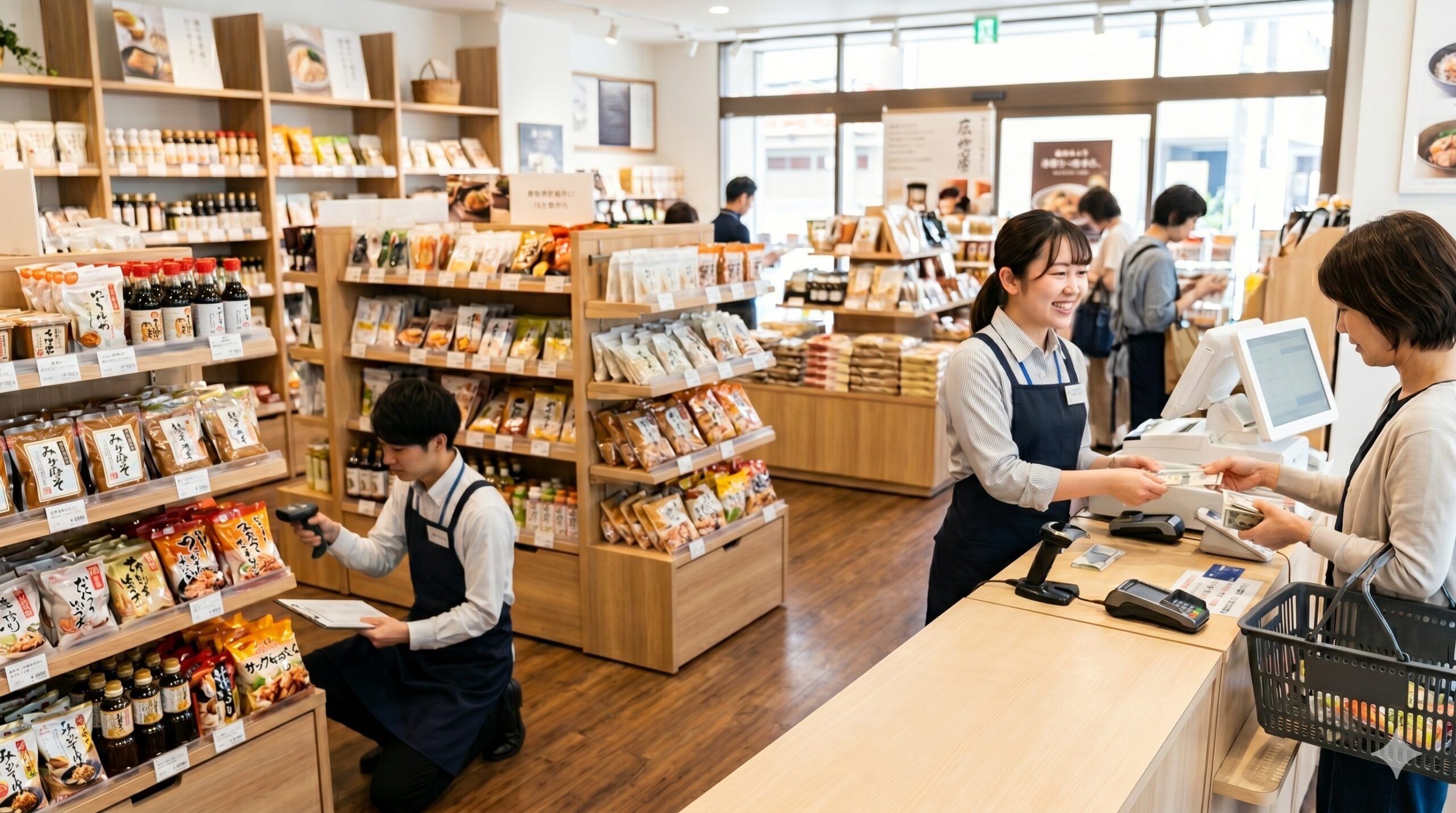 店員レジ接客・在庫管理の業務分担図