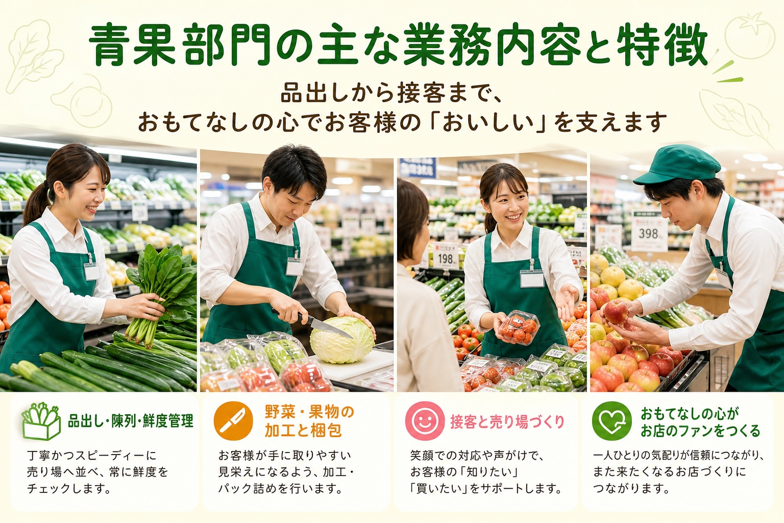 青果部門の主な業務内容と特徴の画像