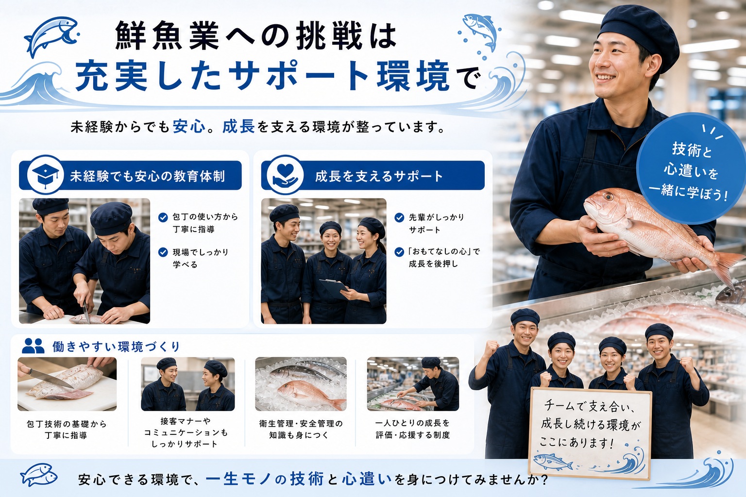 鮮魚業への挑戦は充実したサポート環境での画像