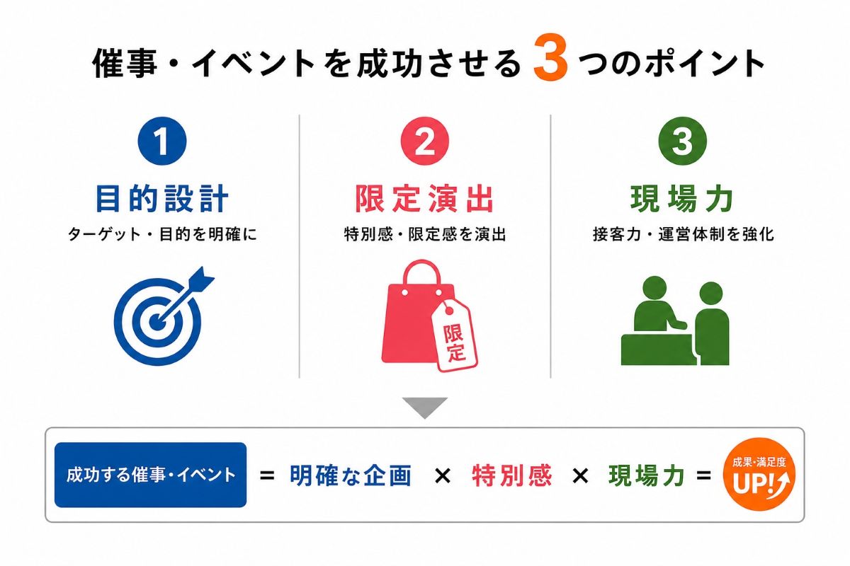 催事・イベントを成功させる3つのポイント