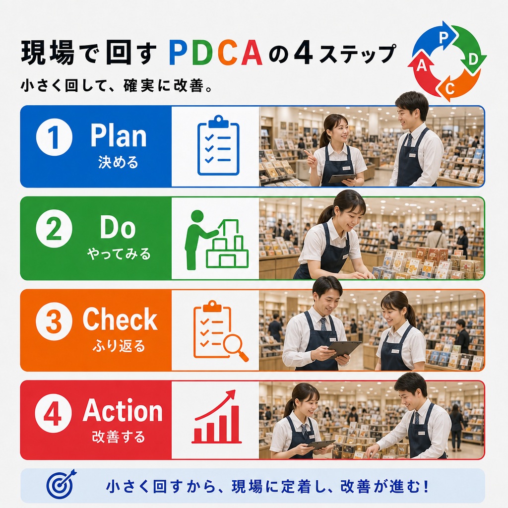 現場で回すPDCAの4ステップ