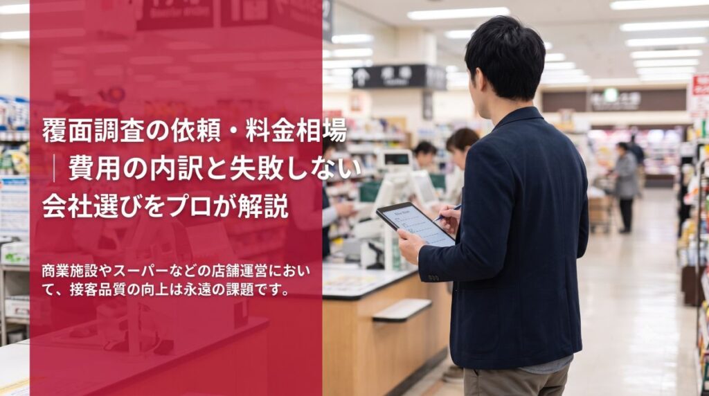 覆面調査の依頼・料金相場｜費用の内訳と失敗しない会社選びをプロが解説