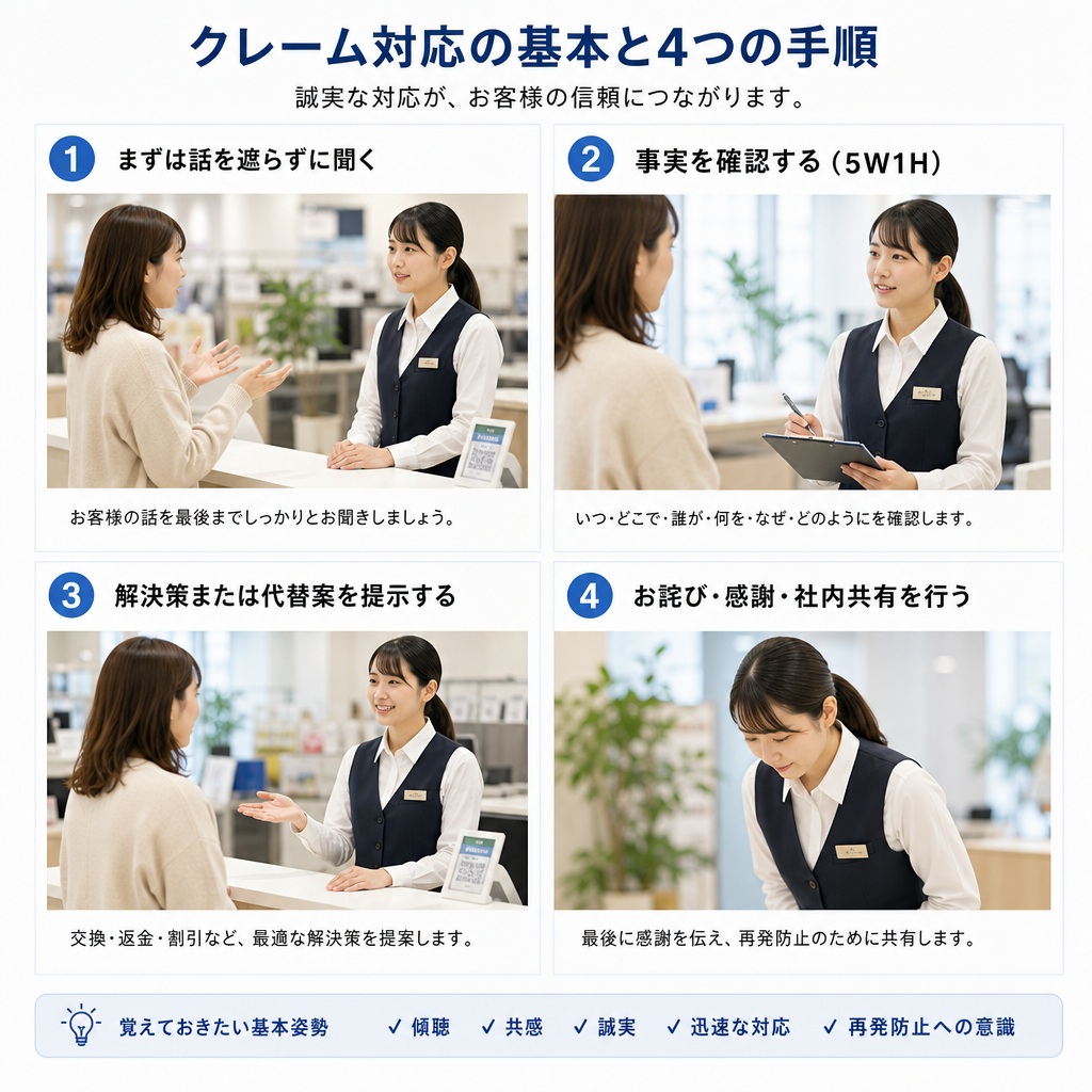 クレーム対応の基本と4つの手順