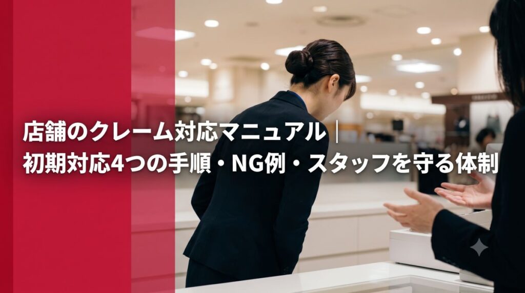 店舗のクレーム対応マニュアル｜初期対応4つの手順・NG例・スタッフを守る体制