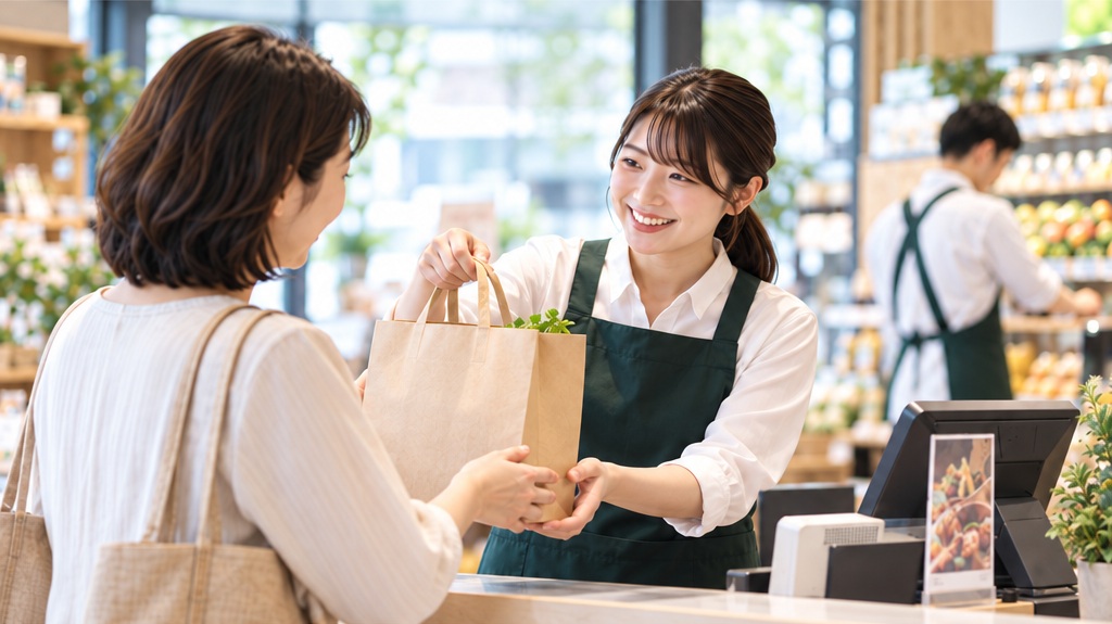 接客をする女性店員