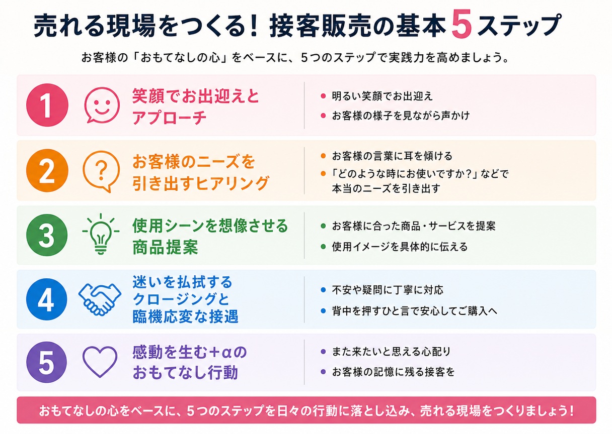 接客販売の基本5ステップ