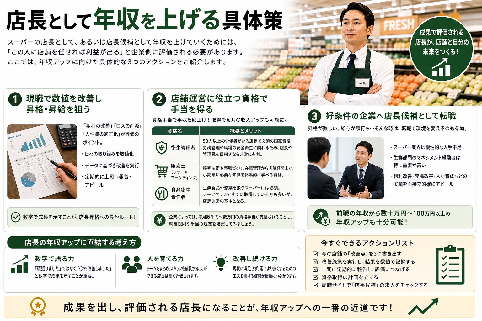 店長として年収を上げる具体策