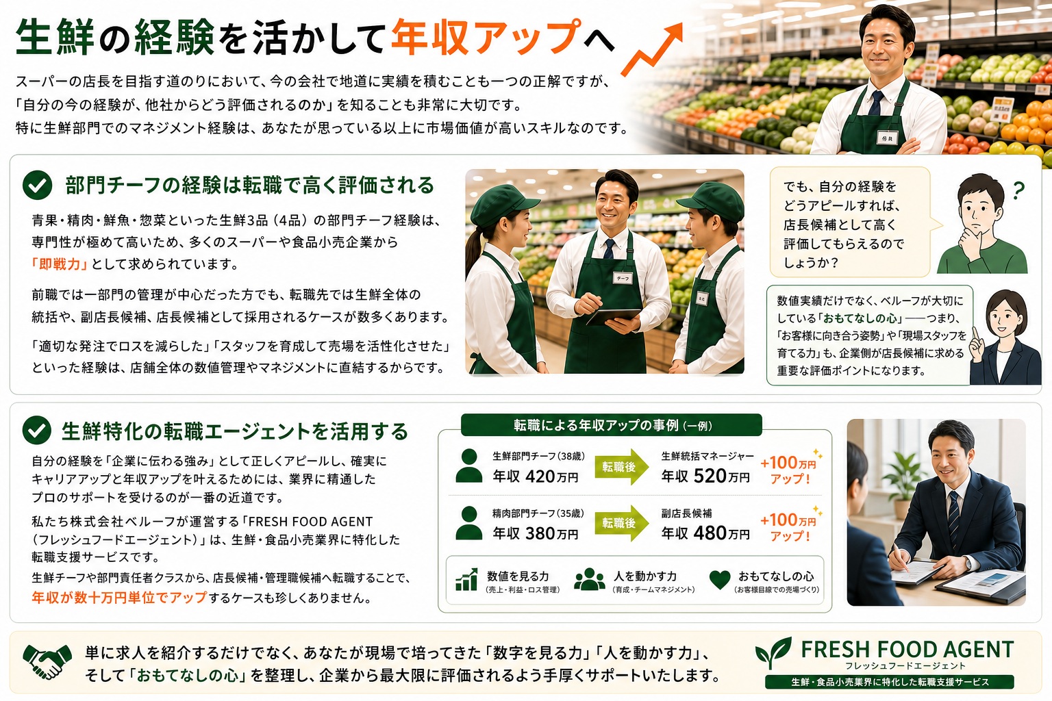 生鮮の経験を活かして年収アップへ