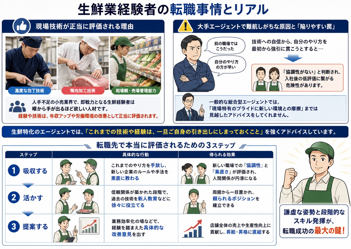 生鮮業経験者の転職事情とリアル
