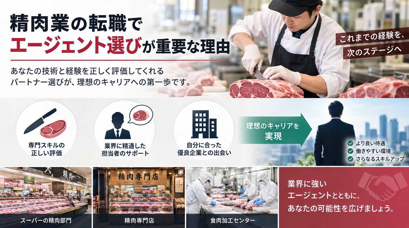 精肉業の転職でエージェント選びが重要な理由
