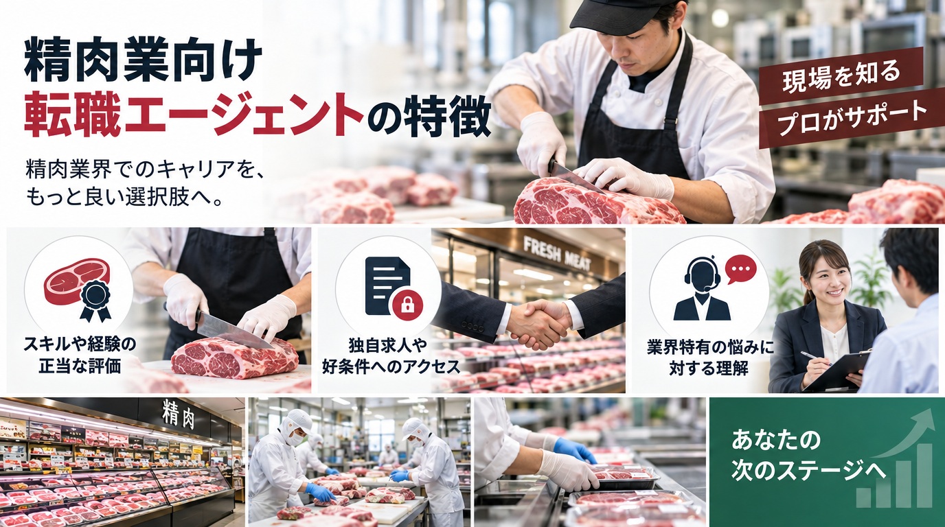 精肉業向け転職エージェントの特徴